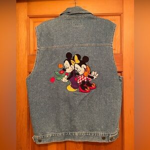 Rare Vintage Disney Mickey & Minnie Jean Vest